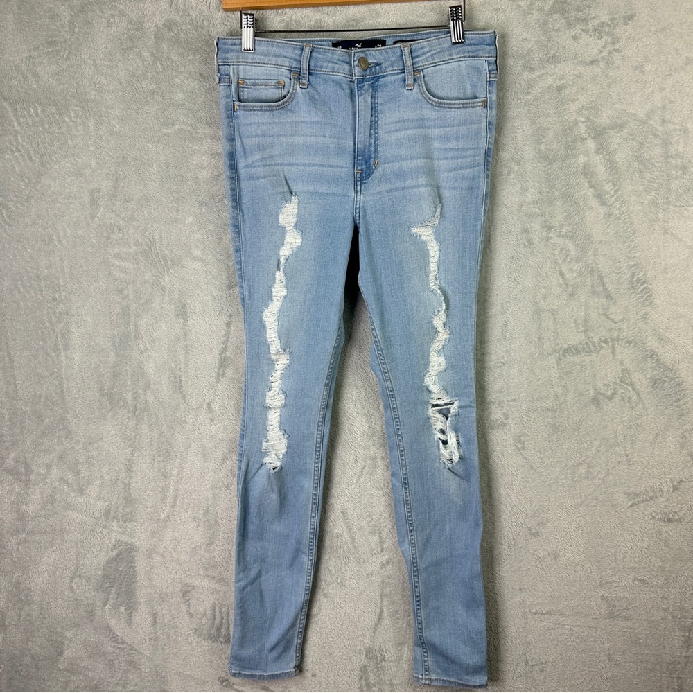 Hollister high rise super skinny jeans blue stretch denim size 9R (29x30)